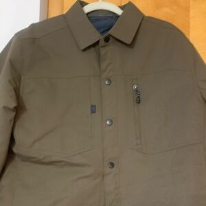 Free Country Olive Utility Shirt Jacket with Chest Zip Pocket